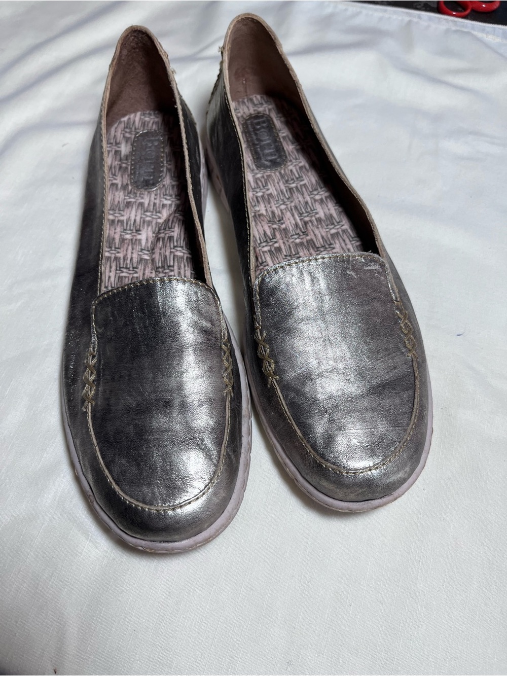 Born Metallic Gold Slip-On Loafers - Women's Gold-Taupe Flats